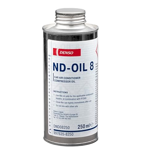 DENSO ND-oil 8 - PAG 46 Type A-C Compressor Oil 250 ml - Chemically Inactive Thermally Stable With High Viscocity Index - Compatable with R134a Type Refrigerant Compressors