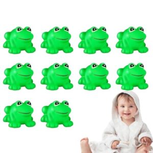Frog Toys - 10 Pieces Green Frog Figures | Charming Rubber Frog Floating Squeaky Frog | small Floating Squeaky Frog | Squeak and Floating Frog Swimming Bathtub Toys for Boys Girls