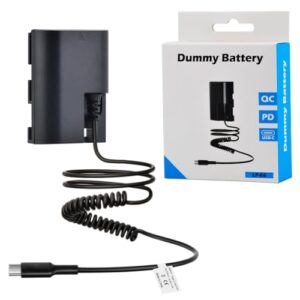 LP-E6 LP-E6n Type-C Dummy Battery for Canon EOS 60D 70D 80D R R5 R6 R7 RP 5DS 6D 7D 5D Mark II III IV