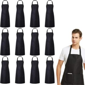 18 Pack Black Bib Aprons