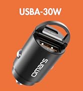 Omars Car Charger, Cigarette Lighter Charger Total 66W [USB-C 33W+USB-A 30W] 2V USB Socket, PD3.0...
