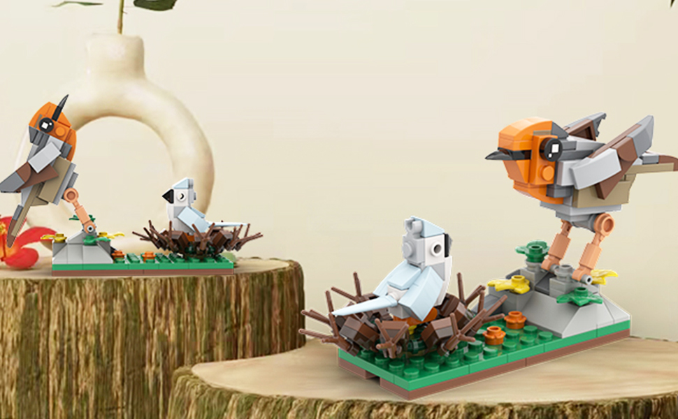 white parrot bricks set,Bird Blocks, Gifts Toys.