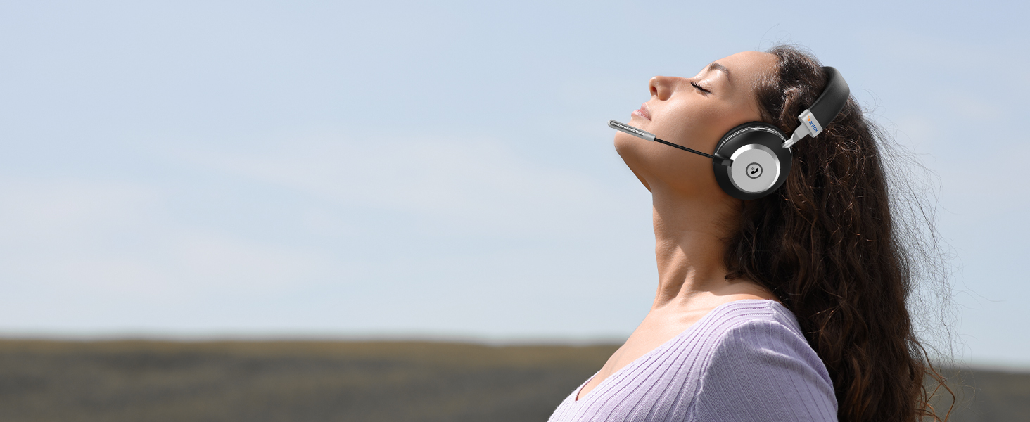 wireless headset microphone usb bluetooth AI Noise Cancelling with stand