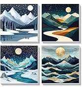 Bowetile 4 Pack Flowers Framed Paint by Numbers for Adults Children, Painting by Numbers Kit for ...