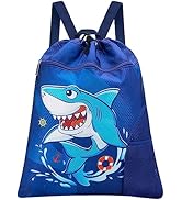 WAWSAM Gym Drawstring Backpack - Sports Gym PE Bag for Kids Waterproof Swimming Beach Backpack wi...