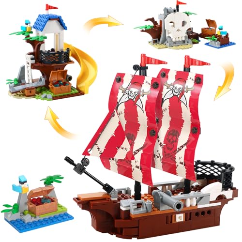 3in1 Pirate Ship Building Set Toy for Kids Girls Boys 6-2