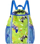 WAWSAM Mesh Drawstring Bag for Kids - Swim Gym Bag Beach Bag