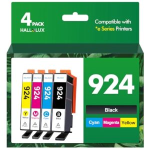 HALLOLUX 924 Ink Cartridges Replacement for HP 924 924e Multipack Compatible with HP OfficeJet Pro 8120 8122e 8123e 8124e 8125e 8130e 8132e 8133e 8134e 8135e 8138e 8139e (No Chip