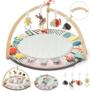 Foldable Baby Play Mat & Gym – Large Wooden Frame