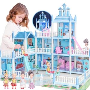 Doll House for Girls Toddlers - Huge Dollhouse with 4 Dolls Figure