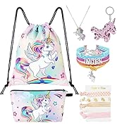 WAWSAM 10 PCS Drawstring Backpack Set - Gifts for Girls Drawstring Bag