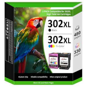 302xl Ink Cartridges Replacement for HP 302 Ink Cartridges Combo Pack Compatible with Envy 4520 4521 4522 4523 4524 4525 4526 4527 4528 Officejet 4658 3830 3831 5230 DeskJet 1110 2130 2132 3630 3632