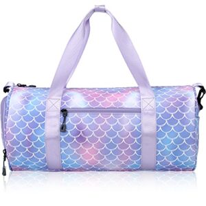 Kids Duffle Bag for Girls Weekender Overnight Bag Kids Sleepover Bag Lightweight Sports Gym Bag with Shoes Compartment