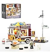 FUNWHOLE Skate Shop Building Blocks Set with LED Light, 1573 Pieces Building Blocks Street Fusion Model Clamp Building