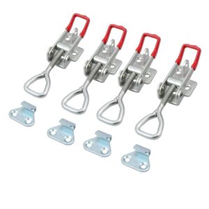 Tanice 4PCS Adjustable Toggle Clamp 180kg 400Lbs Holding Capacity Hasp Clamp Steel Latch Catch Clip Pull Action Latch for Tool Boxes
