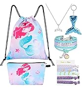 WERNNSAI Drawstring Backpack - 9PCS Gym Drawstring Bags Set Including Cosmetic Bag Pink Key-chain...