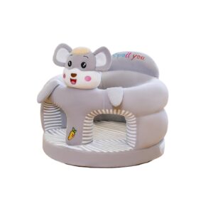 Baby Seat Baby Sit up Chair Cartoon Animals Plush Sofa Chair Toddler Baby Learn to Sit up Chair Sofa Washable Cover for Back Head Support Sitting Infant Seat (Mouse)