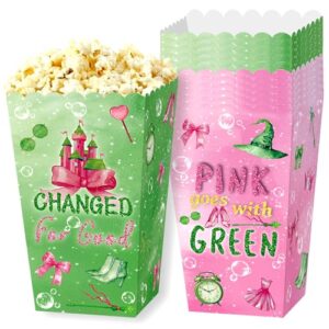 Pink and Green Birthday Party Decorations Popcorn Boxes Candy Goodies Treat Bags Pink and Green Witch Theme Goodie Bags for Party Supplies