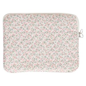 CHAMAIR 13 Inch Laptop Sleeve Patterned Floral Laptop Case Cute Laptop Sleeve Puffy Quilted Laptop Sleeve Womens Aesthetic Macbook Case 12'' 13'' (A04 Pink Floral 13inch)