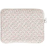 CHAMAIR 13 Inch Laptop Sleeve Patterned Floral Laptop Case Cute Laptop Sleeve Puffy Quilted Lapto...