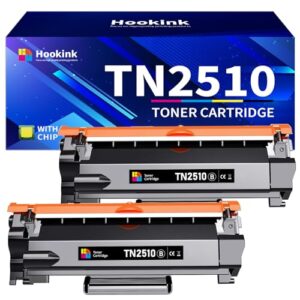 Hookink 2Black TN2510 TN-2510 Toner Cartridge Compatible with Brother TN2510 for HL-L2400DW HL-L2400DWE HL-L2445DW DCP-L2627DWXL DCP-L2620DW MFC-L2860DWE MFC-L2800DW MFC-L2835DW MFC-L2827DWXL