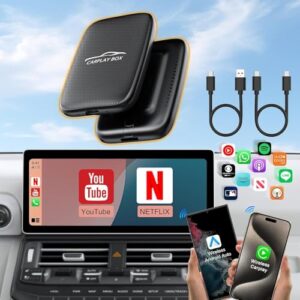 2024 Wireless CarPlay Adapter & Android Auto Adapter Support YouTube Netflix TF Card Screen Mirroring
