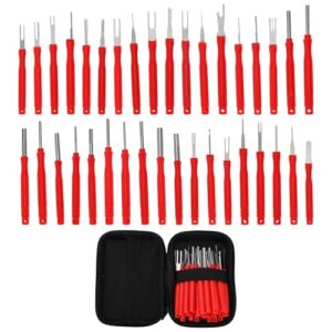 A ABSOPRO Terminal Removal Tool Assortment Kit Wire Connector Terminal Pin Extractor Kit Red 36 Pcs