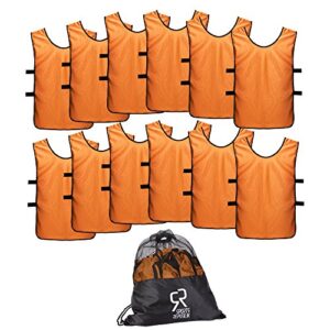 SportsRepublik Football Bibs for Juniors and Adults (12-Pack) | Perfect for Netball