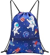 WAWSAM Drawstring Backpack for Kids - 34 x 45cm Sports Gym PE Bag Waterproof Beach Swimming Pool ...