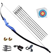 D&Q Recurve Bow and Arrow Archery Set for Adult Junior Beginner Outdoor Training Target Practice ...
