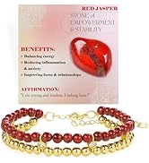 Bivei Beaded Bracelet for Women Chakra Stones Crystal Natural Gemstone 14K Gold Plated Bead Ball ...