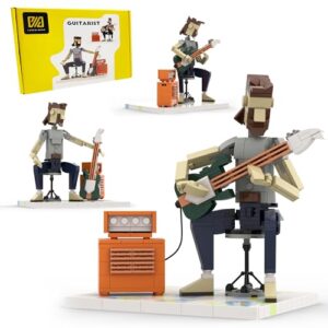 Art Music Guitar Bricks set - An Action Figure Building Sets for Adults - A Guitarist Playing a Folk Song