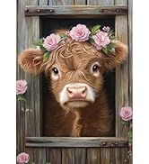 Bowetile 5D DIY Diamond Painting Art Kits Highland Cow, Animal Diamond Art Painting Kits for Adul...
