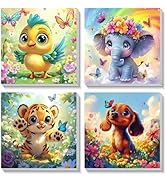 BOWETILE 4 Pack Animals Framed Paint by Numbers for Children, Painting by Numbers Kit for Kids Ag...