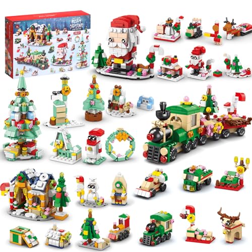 2024 Advent Calendar Christmas Building Blocks Set