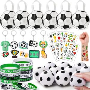 Toyssa Football Party Bag Fillers for Kids Include Gift Bags Stress Balls Keyring Temporary Tattoos Silicone Bracelet