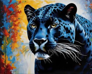 CRAFTiDA Paint by Numbers for Adults Painting by Numbers Kits Crafts for Adults Acrylic Oil Painting Kit Pre-Printed Canvas (Blue Panther)