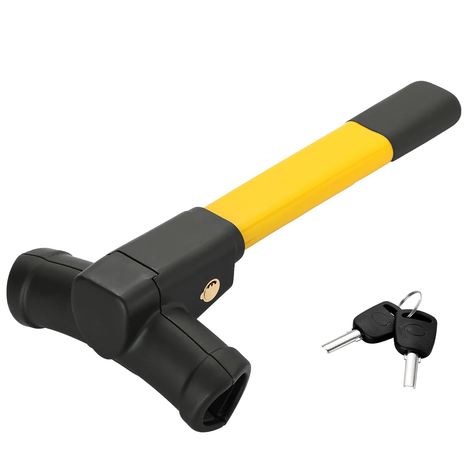 DASBET Anti-Theft Car Steering Wheel Lock Retractable Safety Security Lock Universal Car Security Steering Device with 2 Keys T-Bar Wheel Claw for Cars Trailers Vans Caravans