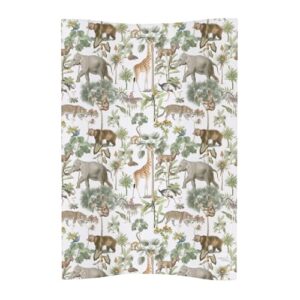 Deluxe Unisex Baby Waterproof Changing Mat - Anti Roll Cosy 50x70cm | Waterproof & Wipeable (Colourful Safari)