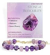 Bivei Crystal Bracelet for Women, Natural Gemstone Beaded Bracelets Handmade Jewelry Yoga Protect...