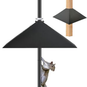 WISDOWMELL 19 Inch Metal Squirrel Proof Baffle Protection for Wild Bird Pole Feeders Large Squirrel Baffle for Up to 4x4 Wide Wooden Pos