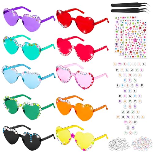 SelfTek 10 Pcs Heart Glasses