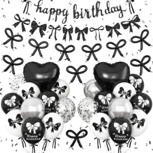 Black Bow Birthday Decorations