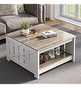 YITAHOME Round Coffee Table (Grey)