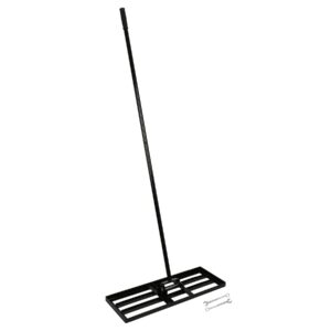 Harbour Housewares Heavy Duty Iron Lawn Levelling Rake with 1.7M Handle - 75cm x 25cm - Black - 1x Garden Gardening Landscaping Golf Course Soil Grass Sand Moss Ground Turf Leveling Lute Tool