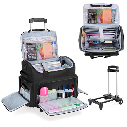 CURMIO Teacher Bag on Wheels with Scalable File Organizer