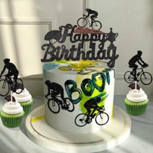 Bicycle Cupcake Toppers Bike Sport Cake Decorations for Sport Theme Baby shower Birthday Wedding Party Cake Decorations
