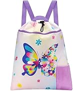 WAWSAM Gym Drawstring Backpack - Sports Gym PE Bag for Kids Waterproof Swimming Beach Backpack wi...