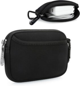 JINSI Mini Pouch Case Small Accessories Storage Organizer Tech Bag Travel Gadget Bag for USB Cable Drive SD Card Charger MagSafe Power Adapter Keys Keychain