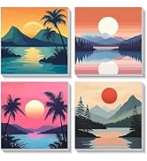 Bowetile 4 Pack Flowers Framed Paint by Numbers for Adults Children, Painting by Numbers Kit for ...